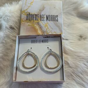 Robert Lee Morris Double Hoop Earrings NWT